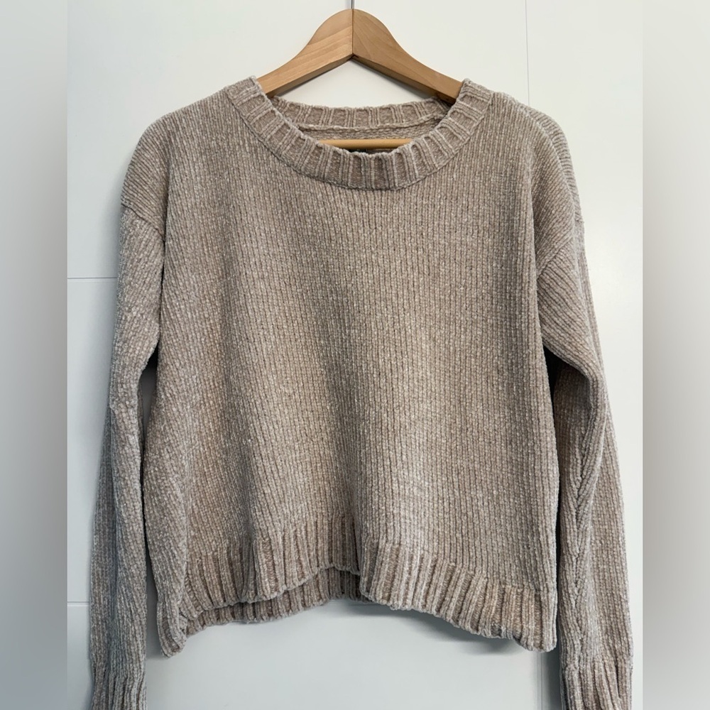Aerie Chenille Ribbed Knit Crewneck Sweater, size XS. - Picture 1 of 6